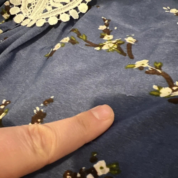 Jon & Anna Floral Top Plus 3X Crochet Accent Slinky All Over Pattern Embellished - Picture 7 of 9